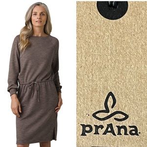 PRANA NWT SUNRISE LONG SLEEVE KNIT DRESS MINK BROWN XS SMALL MEDIUM